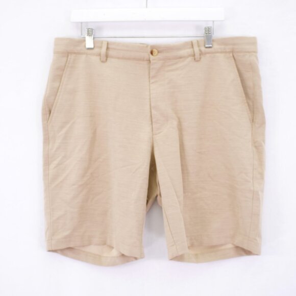 Greg Norman Tan Polyester Spandex Shorts 38 / 8.5 Mid Rise Tagged 36‎ - Picture 1 of 6